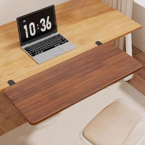 Bandeja ergonómica de madera plegable para teclado, extensión de escritorio de 50 x 20 cm, elevador de mesa de computadora para el hogar y la oficina, soporte ajustable para teclado para mayor