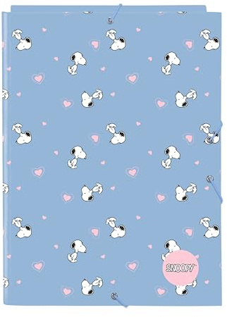 SNOOPY - Carpeta Folio con 3 Solapas, Ideal para Niños de Diferentes Edades, Cómoda y Versátil, Calidad y Resistencia, 26x36.5 cm