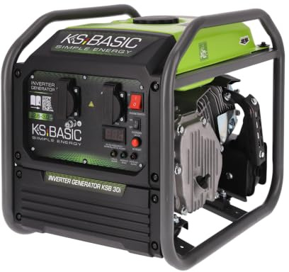 K&S Basic 30i Generatore inverter 2800 W, massimo 3000 W, generatore compatto di emergenza a benzina, onda sinusoidale pura, generatore di corrente con modalità Eco, per casa, campeggio e lavori in