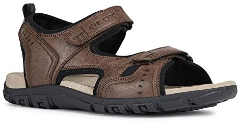 Geox U Sandal Strada A, Sandali Punta Aperta Uomo, Marrone Coffee C6009, 39 EU