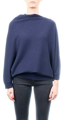 DALLE PIANE CASHMERE Poncho Donna Misto Cashmere Lana - Blu