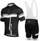 INBIKE Fahrradtrikot Herren Kurzarm Damen Fahrradbekleidung Männer Set Kurz Fahrrad Trikot und Brace Radlerhose mit Sitzpolster(Weiß, M)