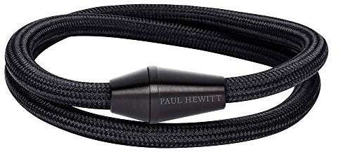 PAUL HEWITT Segeltau Armband Conic Wrap mit robustem Magnetverschluss in Bojenform aus gebürstetem Edelstahl in Schwarz