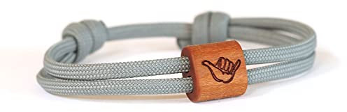 Surferarmband Hang Loose Holz, Jugend, Holzschmuck, Segeltau, Lässig