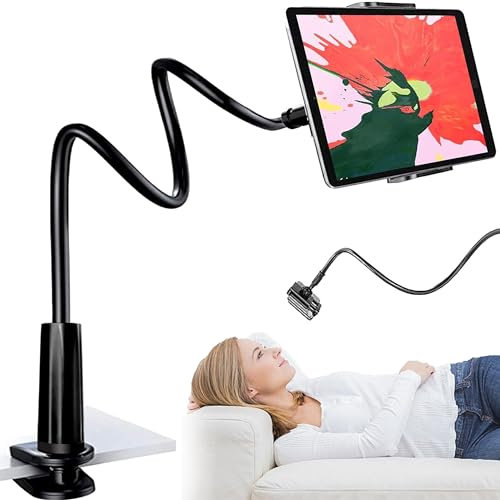 XFLYP Cell Phone Holder, Gooseneck Mobile Phone Stand, Flexible Mount for Bed, Lazy Arm 360° Adjustable Stand Clamp Bracket, for Bedroom, Office, Bathroom 80CM (Black)