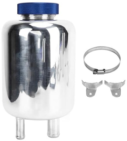 Bomba de Depósito de Dirección Asistida, Depósito de Líquido de Aleación de Aluminio, Reemplazo de Botella de Tanque de Aceite Con Anillo de Fijación de Metal Y Soporte