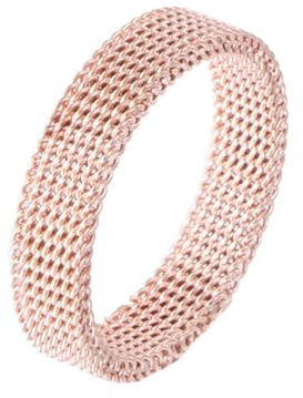 Homxi Anello Donna Acciaio Inossidabile Fascia,Catena 5MM Anello in Oro Rosa Donna Anelli Donna Misura 20(60mm)