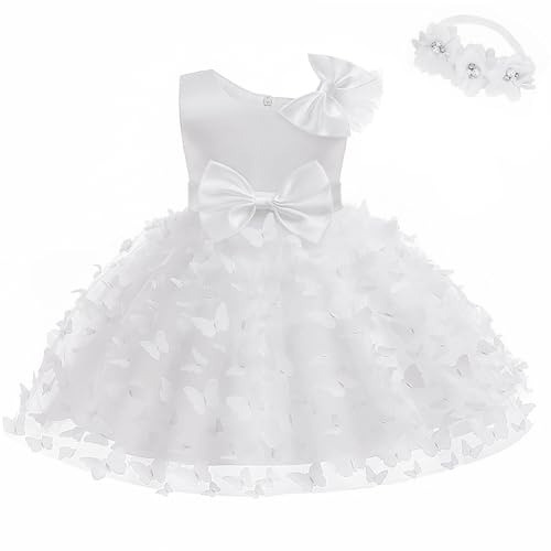 LZH Baptism Dresses for Baby Girls Christening Dress 6-12 Months,White Baby Dress Baby Girl Party Dress Wedding Party
