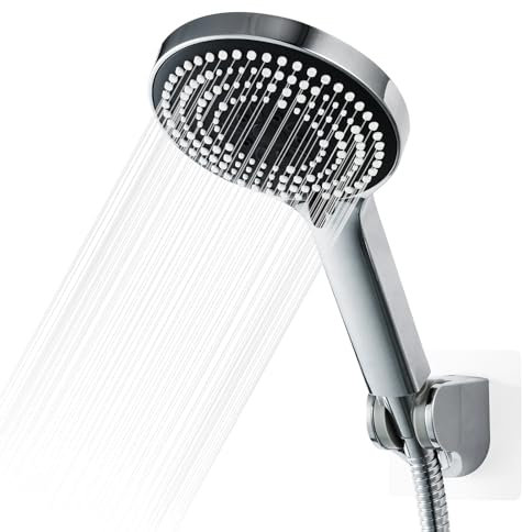 OFFO Alcachofa de ducha,Alcachofa Ducha con Manguera y soporte de 1.6m,Manguera Ducha y Alcachofa con 6 modos de Chorro,Telefono Ducha con Manguera para ahorro de agua,ducha baño,Cromo