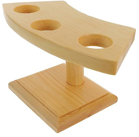 Ciieeo Présentoir à Cornets De Glace en Bois Massif 3 Trous, Support Simple Stable pour Pâtisserie Et Sushis, pour Fêtes Et Réceptions