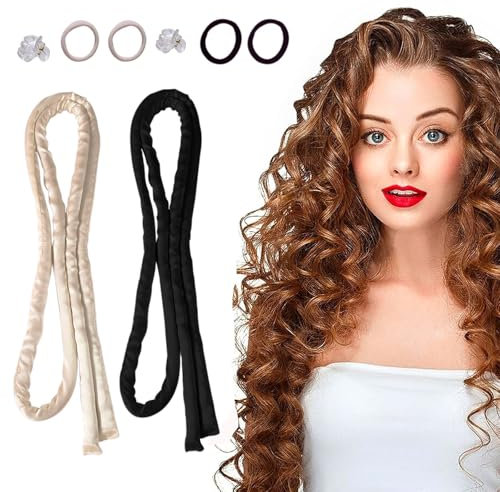 SHUOHONG 2 Pezzi Senza Riccioli di Calore per Dormire, Heatless Hair Curler, Bigodino Fascia Capelli, Capelli Mossi Senza Calore, Nessun Arricciatura Calda Sottile Fascia per Lunghi e Corti