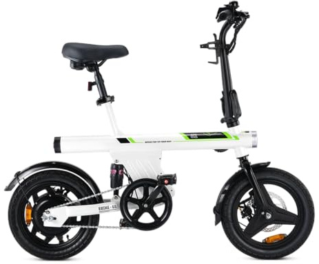 14/16 inch Electric Bikes for Adults/Teens, Portable Folding Commute Ebike with High‑Capacity Battery, Max 50-88KM Range, 250W Brushless Motor, LCD Display, Dual Disc Brake, Front‑fork Suspension