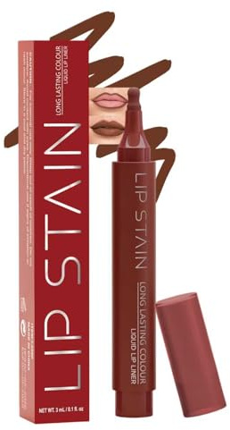 Lip Stain Liner Pen, Burgundy Hydrating Lip Stain Lip Liner with Natural Matte Finish, Long Lasting All Day Wear, Waterproof Smudgeproof, Precise Smooth Application, Lipgloss Makeup Gift for Women-05
