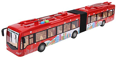 Garsent Pedagogisk Elektronisk Leksaksbuss med Coolt Ljus och Musik, Tröghetstrafikmodell för Barn, Lämplig ålder: Under 14 år