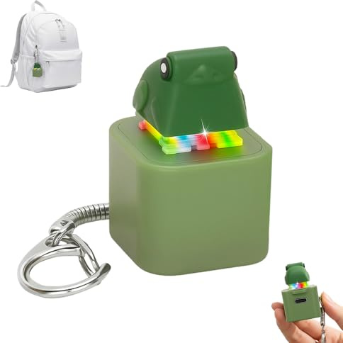 Frog gracchiante Fidget, 2026 New Frog Keyboard Fidget per adulti Clicker sollievo dallo stress, portachiavi ricaricabile con luce LED sonora e porta di ricarica (1 pz)