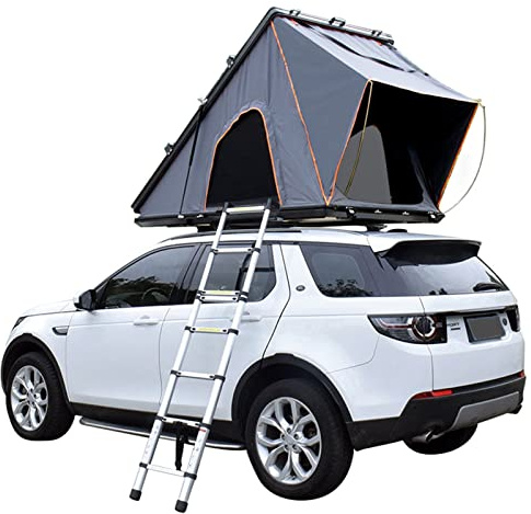 Tenda da tetto rigida con scala, impermeabile e traspirante, ampio spazio per campeggio su SUV, camion e furgoni