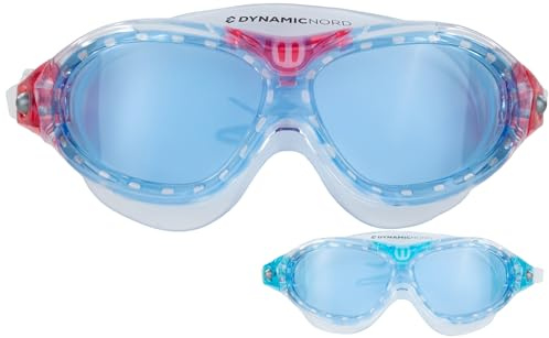 DynamicNord Sonic Junior Occhialini da nuoto per bambini dai 6 ai 12 anni, antiappannamento e antigraffio, facilmente regolabili, impermeabili, con protezione UV400, visivo panoramico