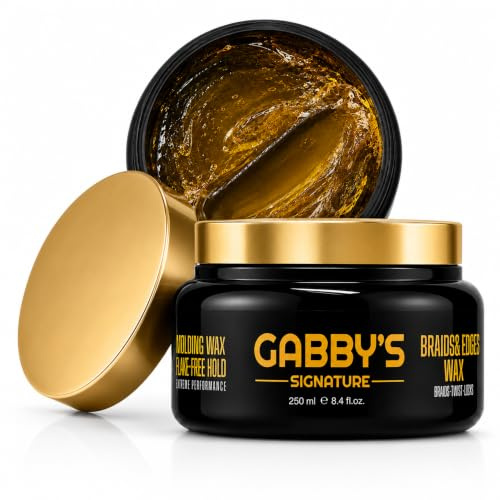 Gabby’s Hair Styling Wax 250ml, Braiding Wax | Ultra Strong Hold Edge Control for Locs, Twists & Afro Hair, Flake-Free Formula