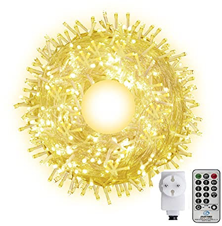 CORST 100M Lang Lichterkette Außen mit Stecker,600LED Weihnachtsbeleuchtung Außen Garten lichterkette Baum Outdoor mit Fernbedienung,Timer, 8Modi Wasserdicht für Xmas Haus(Warmweiß)