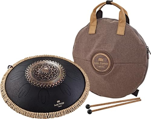 Meinl Sonic Energy Octave Steel Tongue Drum 9 Notes 16 with Mallets, Bag — Sound Healing Instrument for Musical Education, Meditation, ASMR, Yoga