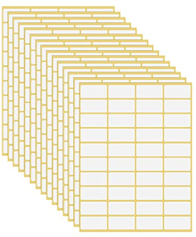 Grevosea 600 Pieces Matte White Labels Stickers, 19x38mm Small Sticky Labels Self Adhesive Address Labels Stickers Blank Name Labels for File Folders Envelopes School Office and Home (15 Sheet)