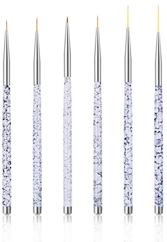 Sibba Lot de 6 Pinceaux à Eyeliner Activés Par L'eau pour Le Maquillage des Yeux à Pointe Fine Biseautée en Plastique Petite Palette de Doublure pour Sourcils Fins (Transparent)