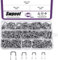 Swpeet 540 piezas de 5 tamaños de 0.35 pulgadas, 0.4 pulgadas, 0.43 pulgadas, 0.43 pulgadas, 0.55 pulgadas, kit surtido de grapas en U aisladas, diferentes tamaños, grapas de cable de metal, perfectas