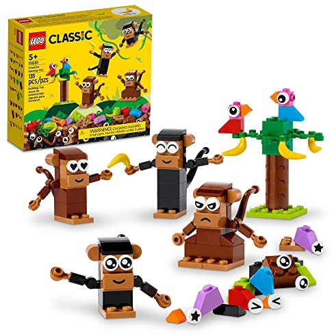 LEGO Classic Creative Monkey Fun 11031 Building Toy Set for Kids, Boys, and Girls Ages and Up, Makes a Great Gift for Grandchildren