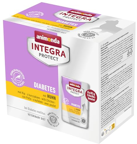 Animonda Integra Protect Nourriture Humide pour Chat diabète au Poulet (8 x 85 g), recommandée par Le vétérinaire en Cas de calculs urinaires, complément Alimentaire développé avec des vétérinaires