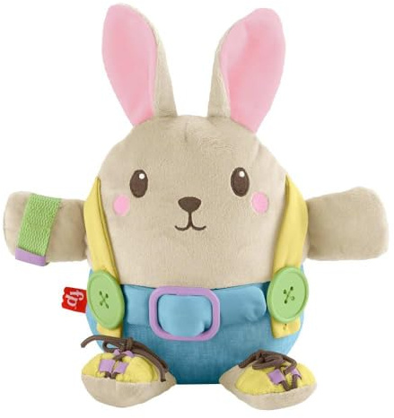 Fisher-Price Toddler Educational Toy Learn to Dress Bunny Plush Animal Activity Doll for Preschool Kids Ages 2+ Years