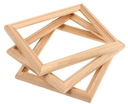 ibasenice 3st Puppenhaus-fotorahmen Miniatur Bilderrahmen Puppenhausmöbel Gemacht Gebäude Weiße Bilderrahmen Für Die Wand Puppenhaus-bilderrahmen Bausatz Kunst Miniaturen Digital Hölzern