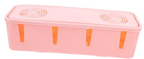 HEALSOPTHY Caja De Gestión De Cables Organizadora Caja De Almacenamiento De Enchufes para Cables Hogar y Oficina Color Rosa