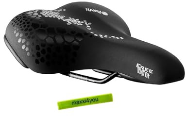 Selle Royal Freeway FIT måttlig sadel unisex cykelsadel svart inkl. maxxi4you reflexband