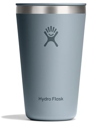 Hydro Flask – All Around Tumbler Press-In Lid 473 ml (16 oz) – Antischizzo, Antiperdita, Compatibile con Portabicchieri – Mantiene le Bevande Fredde per 24 Ore & Calde per 12 Ore – Shale Gray