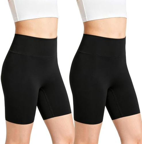 KAKU NANU 2-pack sömlösa cykelshorts för flickor leggings snabbtorkande ålder 3-13 | Andas, svart/rosa/grå/vit, inga fram/sidosömmar, mjuk stretch, maskintvättbar, sommarsport
