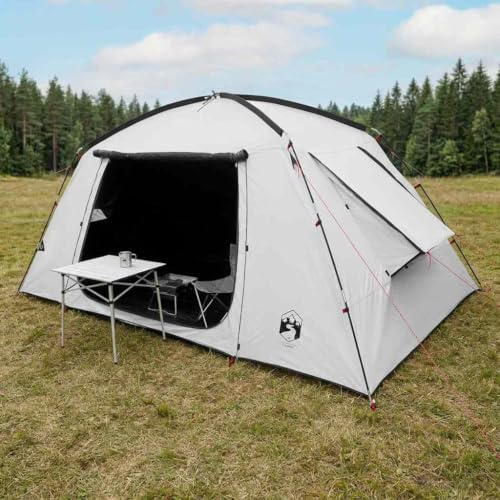 Tonture Tente Cabine Gris et Orange en Polyester x x légère et Pliable pour Camping randonnée et Plein air avec Montage Rapide et Protection moustiquaire