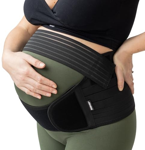 BABYGO 4-1 Cinturón Apoyo Embarazada, Maternidad Faja, Premamá Banda - para Espalda, Pelvis, Caderas, Abdominals, Disfunción el Pubis de la Sínfisis, Ciática con Manual M Negro