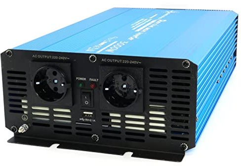 solartronics spänningsomvandlare TS3000 12 V 3 000/6 000 watt ren sinus blå solinverterare inverterare USB AC-uttag