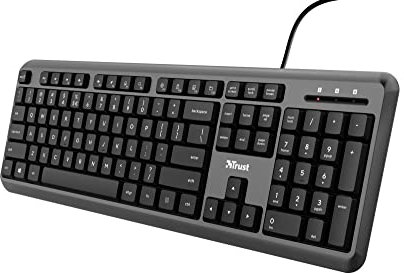 Trust ODY Kabelgebunden, USB Tastatur Deutsch, QWERTZ Schwarz