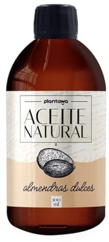 PLANTAWA Aceite de Almendras Dulces 500ml | 100% Natural Puro Prensado en Frío | Hidratante Corporal Piel Sensible y Bebé | Masajes, Embarazo y Estrías | Cabello, Cutículas y Desmaquillante