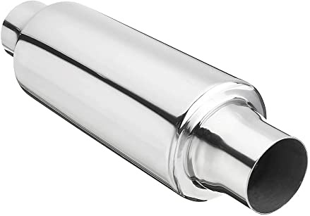 TOTMOX Silenciador Escape Coche, Silenciador DB de acero inoxidable Universal para tubo de escape de coche de 6,2 cm/2,44 pulgadas de diámetro, forma recta a través de forma redonda