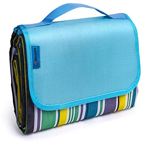 Muyans Coperta Pic Nic Impermeabile, 200 x 200 cm Telo Picnic XXL, Coperta Picnic, pieghevole, telo pic nic, per giardino, picnic, spiaggia, campeggio