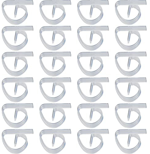 24 Pack Plastic Tablecloth Clips Clear Picnic Table Cloth Clips Transparent Table Cover Holder Clamps Ideal for Outdoor Tables Restaurants Weddings Marquees Banquets Graduation Parties (e Shape)
