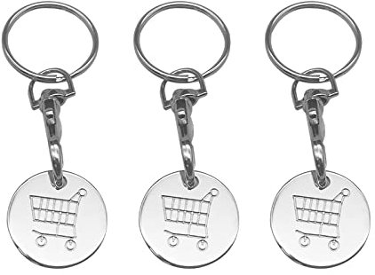 Einkaufswagenchip, Einkaufschip,Schlüsselanhänger Chip, Einkaufschip Metall, Einkaufswagenchip Schlüsselanhänger, Einkaufswagenchip Metall, Chip Einkaufswagen, Einkaufswagen-Token, 3 Stücke