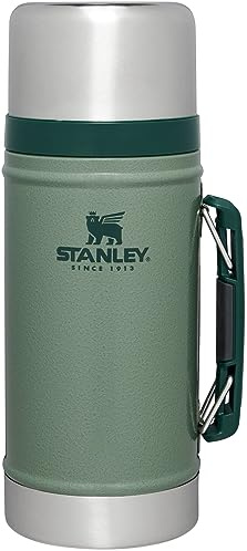 Stanley Classic Legendary Large Food Jar 1.0 qt | Vacuum Insulated Food Container | Wide Mouth Screw On Lid | Packable for Travel | Stainless Steel with Leakproof Lid | BPA-Free | Hammertone Green