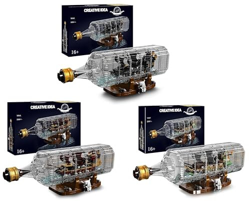 Auforua 3-IN-1 Piratenschiff Modellbausatz, 7193 Teile Klemmbausteine Piratenschiff Bausatz