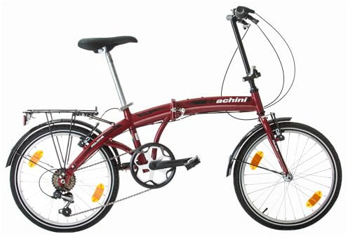 Multibrand PROBIKE Folding 20 Zoll Klapprad, Faltrad, 6 Gang, Herren-Fahrrad & Jungen-Fahrrad, Schutzbleche, geeignet ab 155 cm - 185 cm (Rot-Weiß-Glanz)