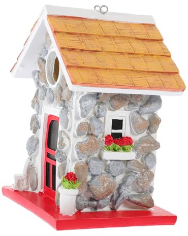 Beavorty Elegantes Vogelhäuschen Aus Stein Für Den Garten Dekorative Statue Vogelnistkasten Für Den Außenbereich