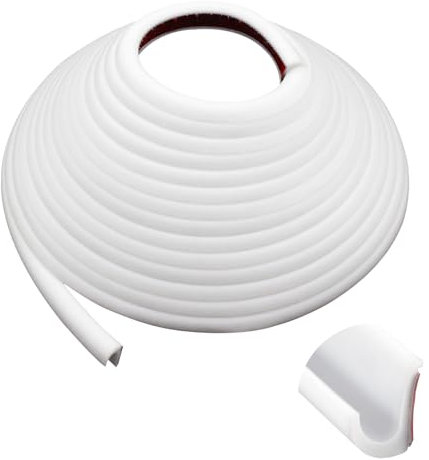 Grondaie per camper, 5 metri di lunghezza, striscia in gomma, strisce antipioggia in PVC, deviatore a forma di J, nastro autosigillante, adatto per porte auto, roulotte (bianco)