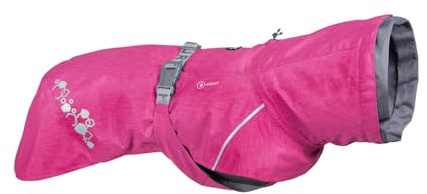 Hurtta Monsoon Coat II ECO, Wet Weather Dog Raincoat Coat, Ruby, 20 in